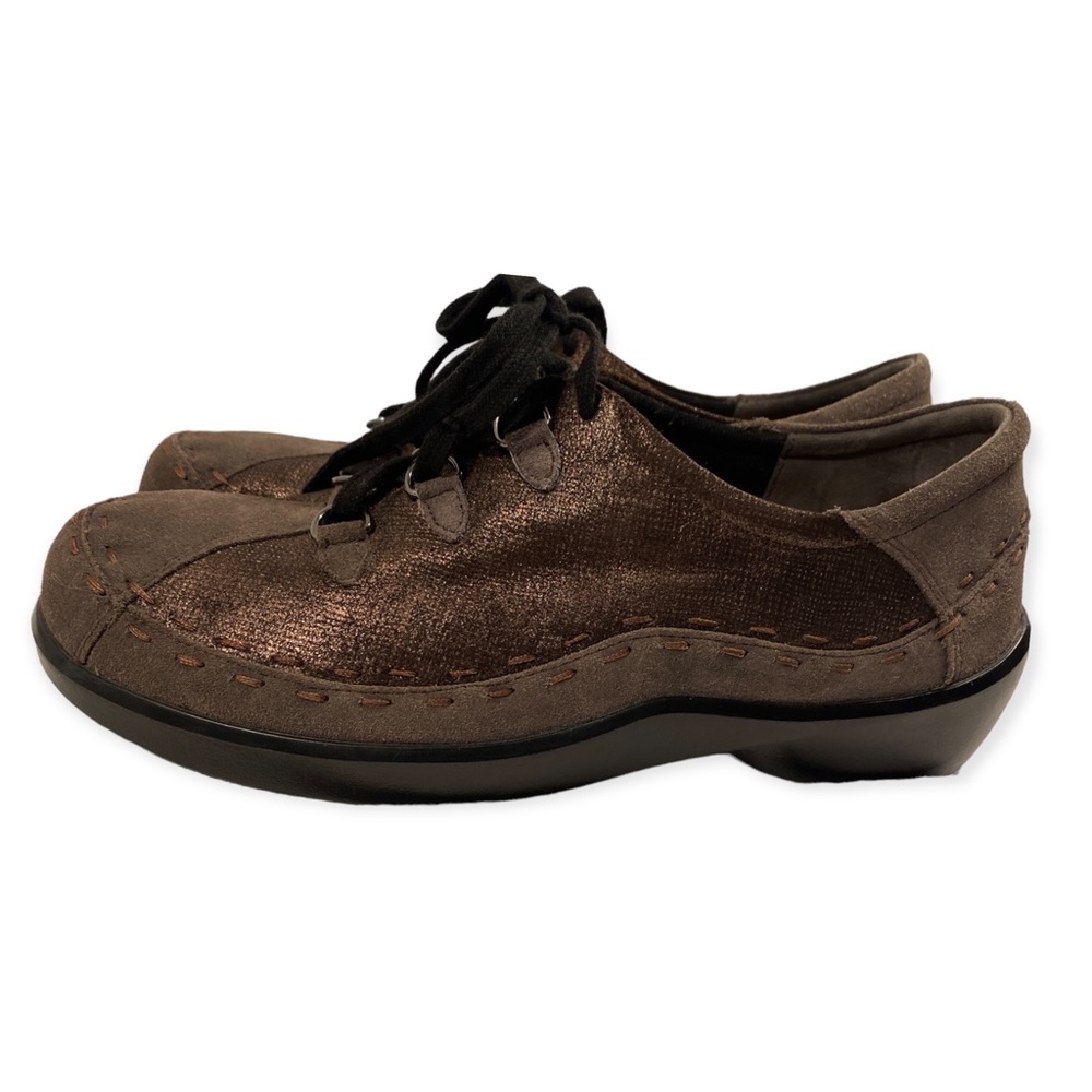 ZIERA Suede Gray Bronze  lace up shoes size 11.5 (EU 42W)